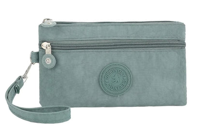 Nylon Solid Color Long Short Bank ID Credit Card Wallet Coin Keys Bags Purse Earphone Storage Bag Purse Pouch Double Zipper