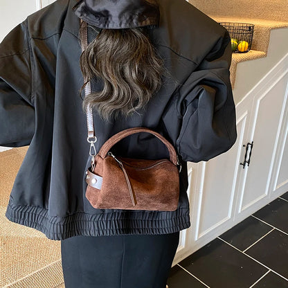 Retro Mini PU Leather Shoulder Bags for Women Bucket Crossbody Bag 2025 Winter Luxury Designer Purses and Handbags