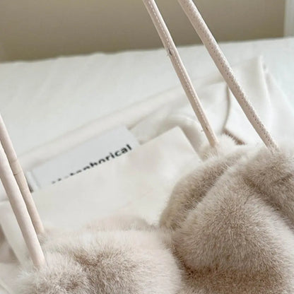 Handbag Faux Mink Plush Women's Bag Large Capacity Shoulder Bag Fall