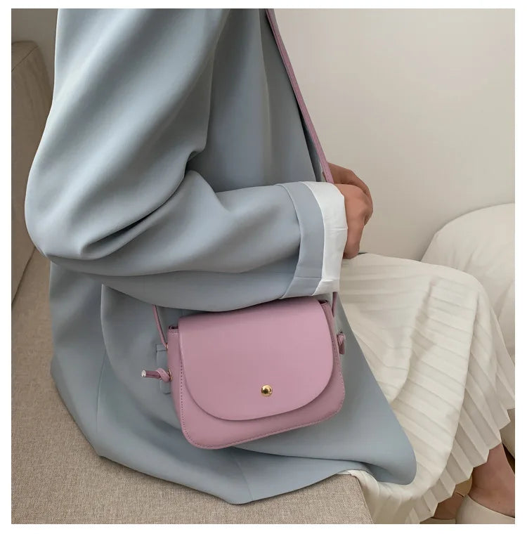 New Arrival Women Simple Shoulder Bag Candy Color PU Leather Ladies Small Square Crossbody Bags Female Handbags Torebki Damskie