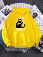 Hoody Little Black Cat And Knife Sweatshirt With Hooded Woman Oversized Aesthetic Hoodie Womens Winter Female Cats Hoodies