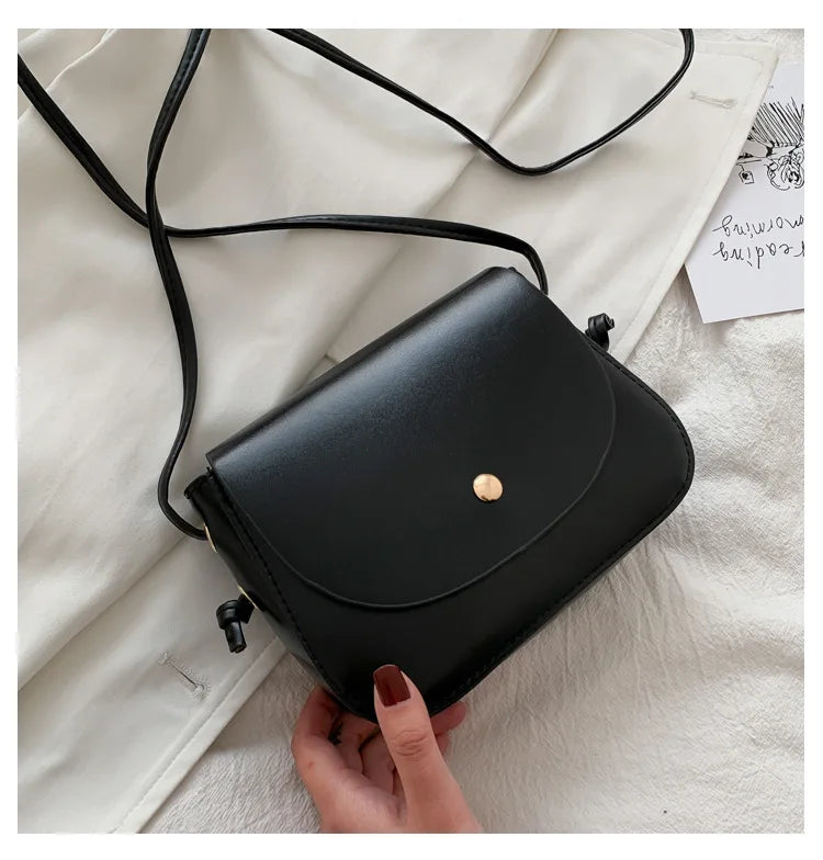 New Arrival Women Simple Shoulder Bag Candy Color PU Leather Ladies Small Square Crossbody Bags Female Handbags Torebki Damskie