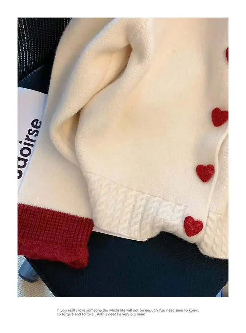 Japanese Gentle Sweater Coat Women Autumn and Winter Design Feeling Small Love Soft Glutinous Doll Neck Knitted Cardigan Female