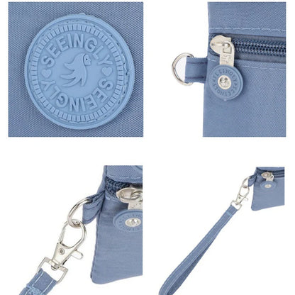 Nylon Solid Color Long Short Bank ID Credit Card Wallet Coin Keys Bags Purse Earphone Storage Bag Purse Pouch Double Zipper