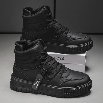 New Fashion Casual Sneakers High Top Skateboard Shoes Student Boots Men and Women Trend Wear Resistant Two-color Couples