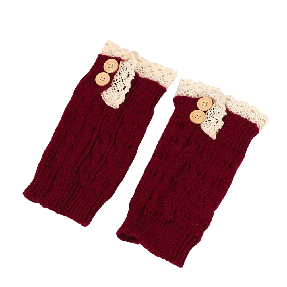 Ankle Warmers Leg Womens Winter Warm Stretch Knitted Slouch Thermal Ladies Thick Cuffs Boot Socks Female Gaiter Lolita Gift