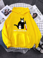 Hoody Little Black Cat And Knife Sweatshirt With Hooded Woman Oversized Aesthetic Hoodie Womens Winter Female Cats Hoodies