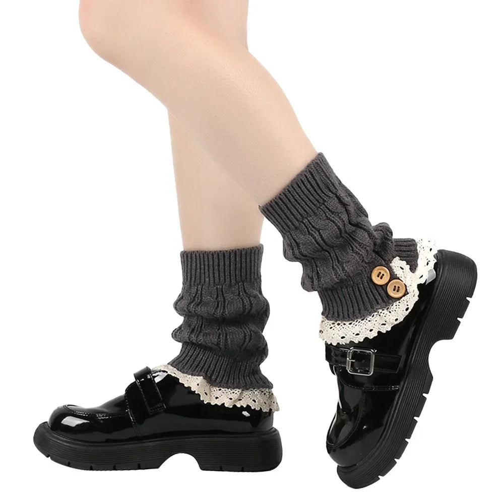 Ankle Warmers Leg Womens Winter Warm Stretch Knitted Slouch Thermal Ladies Thick Cuffs Boot Socks Female Gaiter Lolita Gift