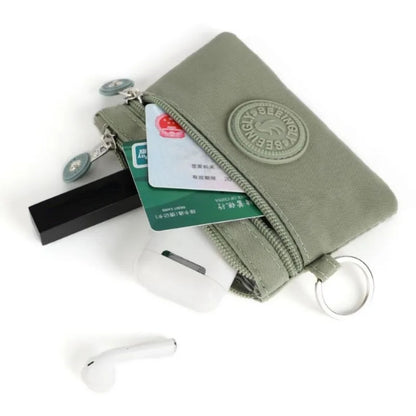 Nylon Solid Color Long Short Bank ID Credit Card Wallet Coin Keys Bags Purse Earphone Storage Bag Purse Pouch Double Zipper