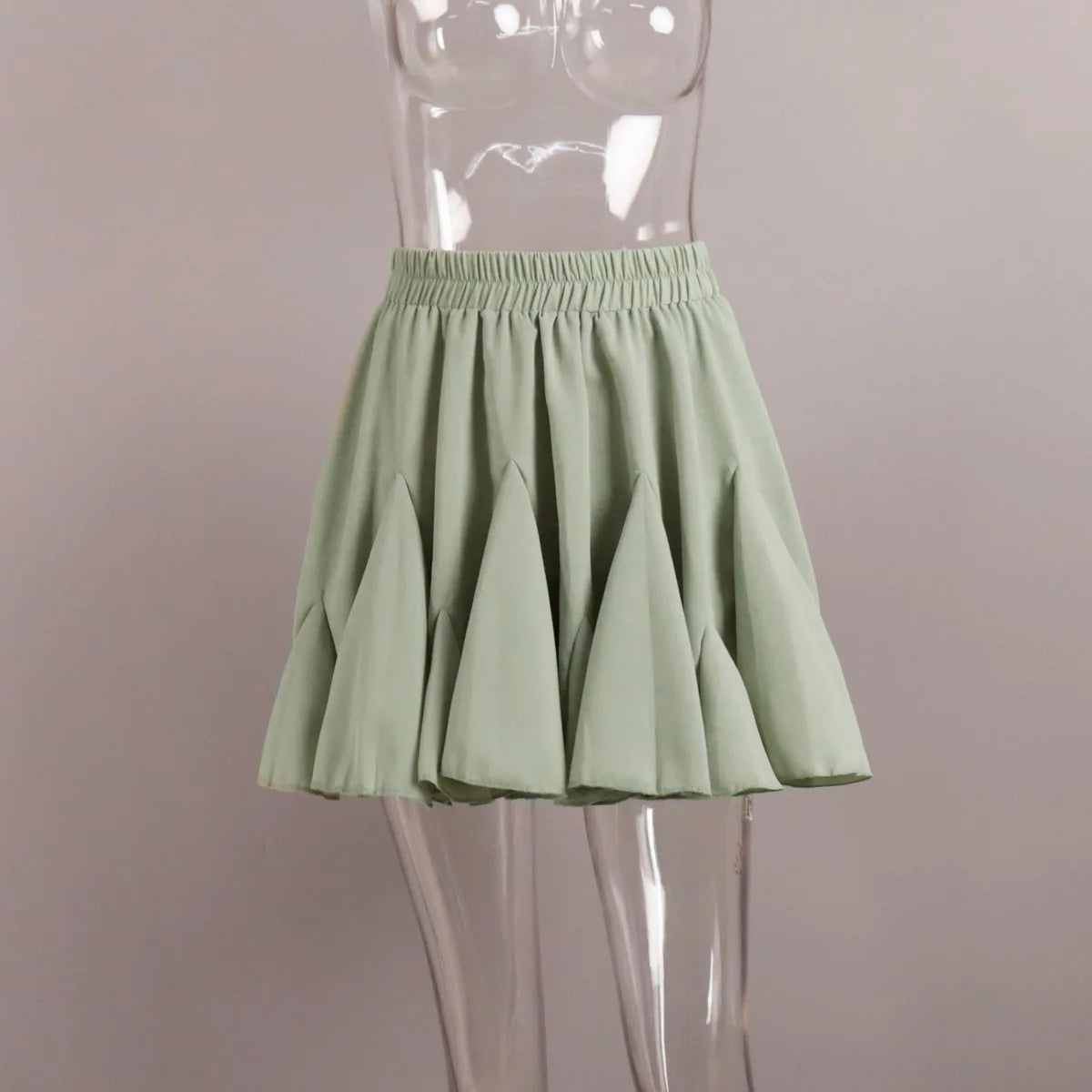 Talenza Women's White Mini Skirt A Line High Waist Sexy Cute Ruffle Retro Tennis Skirt Black Elastic Waist Short Skirt Summer