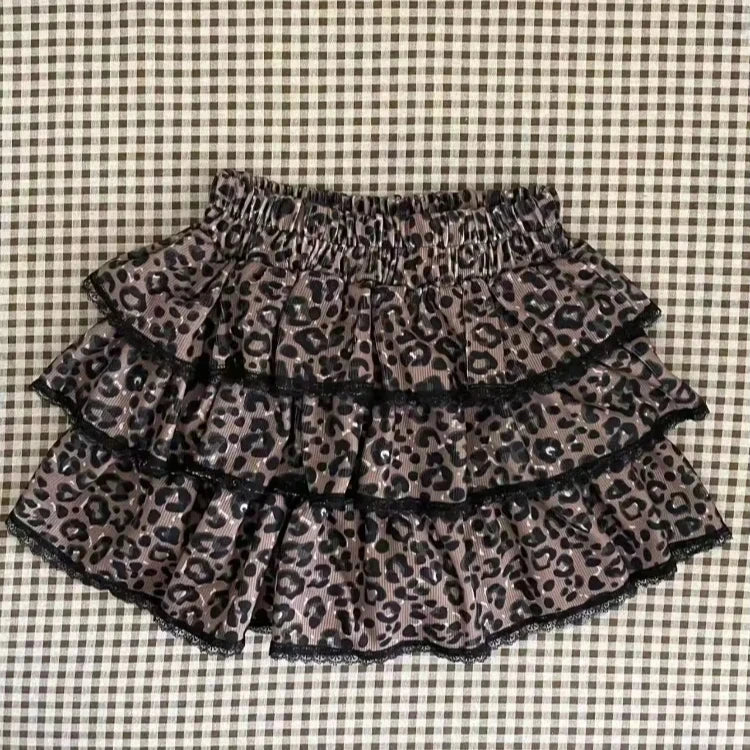 Japanese Y2k Cute Ruffled Plaid Skirt Punk Rock Subculture Cake Skirts Japanese Preppy Style Casual New 2025 Women Skirts