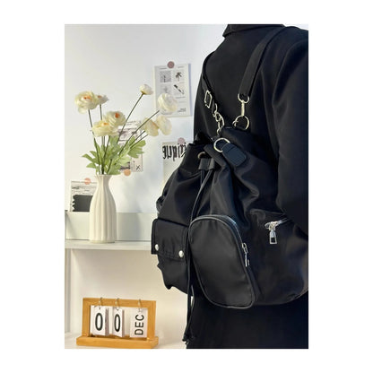 Sweet Cool Nylon Backpack Women's Lightweight Shoulder Crossbody Bag Dual Strap Casual Sle Fashionable Trendy Design Backpacks