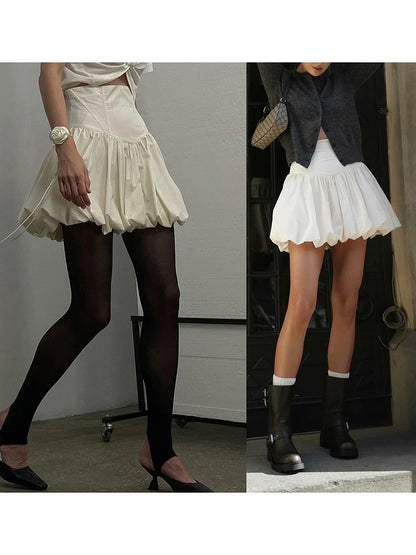 Women Y2K Bubble Skirt y2k Clothes Elegant Solid Color High Waist A Line Bud Mini Skirt 2000s Evening Party Skirts Streetwear