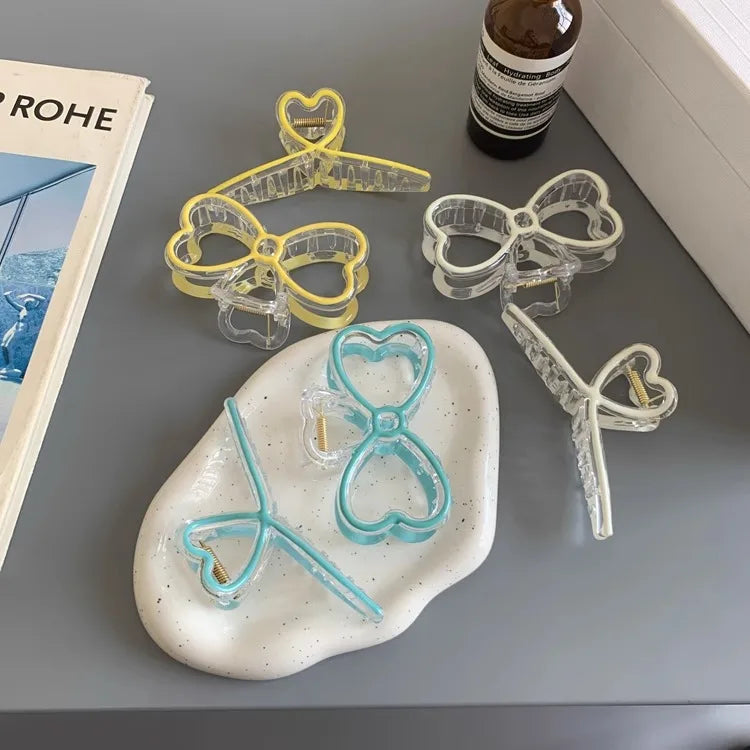 Fashion New Oil drip bow Hair Clips Women Ponytail Clip Jelly Clear Hairclip Girl Hairpin Crab Barrette Headwear Accessories