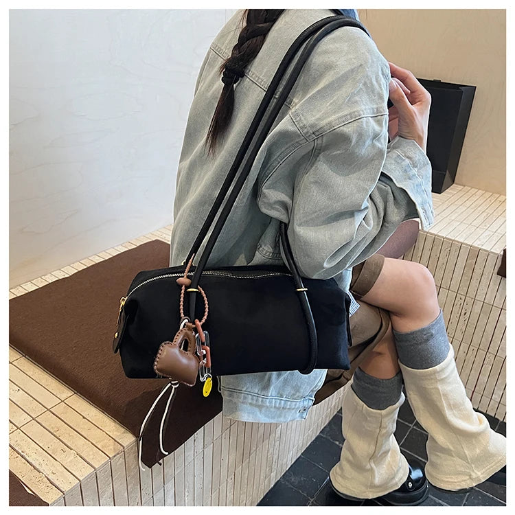 Stylish Design Exquisite Faux Suede Square Shoulder Bags Solid Zipper Personality 2025 Autumn & Winter New Armpit Bags for Women