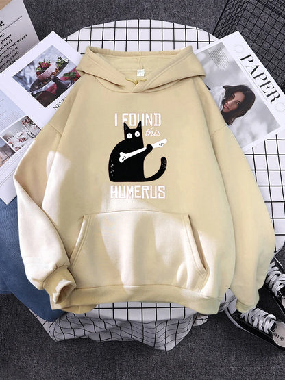 Hoody Little Black Cat And Knife Sweatshirt With Hooded Woman Oversized Aesthetic Hoodie Womens Winter Female Cats Hoodies
