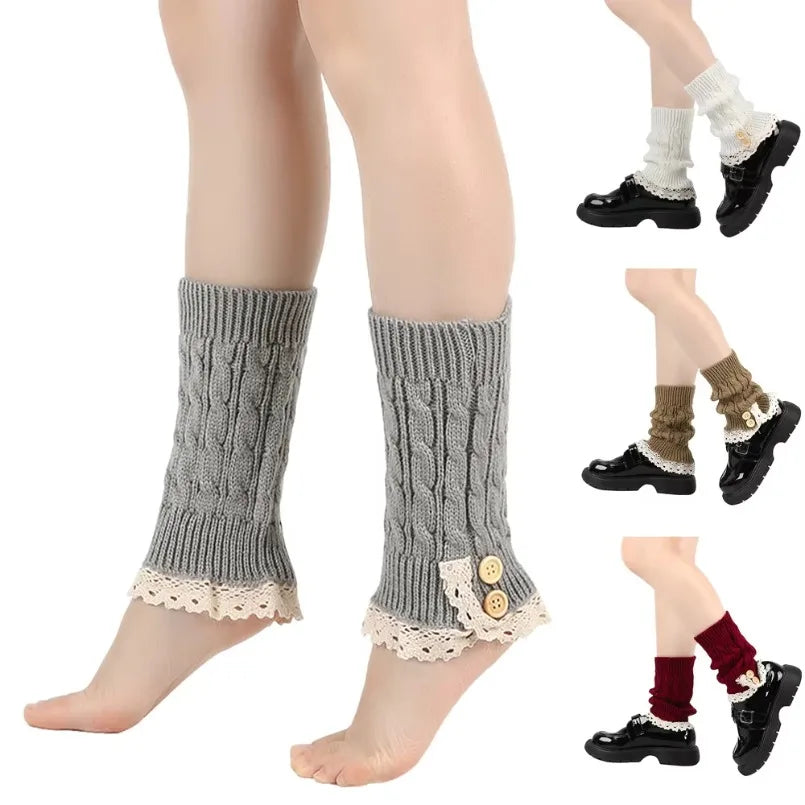 Ankle Warmers Leg Womens Winter Warm Stretch Knitted Slouch Thermal Ladies Thick Cuffs Boot Socks Female Gaiter Lolita Gift