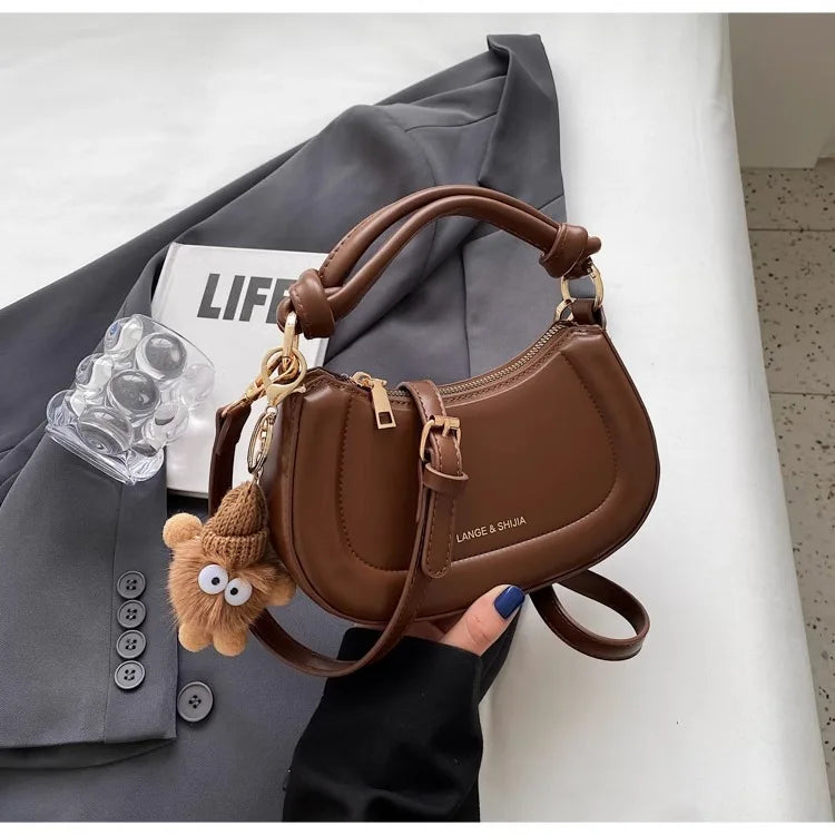 Niche Design Simple Bag Women New Trend Retro Texture Hand Bag Autumn Senior Sense Single Shoulder Commuter Crossbody Bag