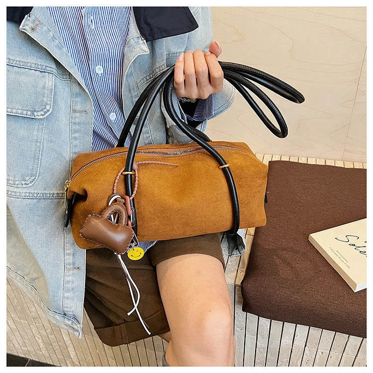 Stylish Design Exquisite Faux Suede Square Shoulder Bags Solid Zipper Personality 2025 Autumn & Winter New Armpit Bags for Women