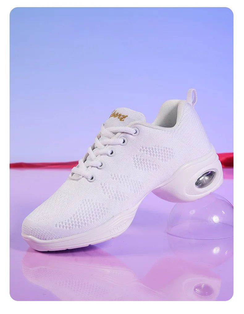 Women Sneakers Mesh Breathable Casual Flats Lace-Up Ladies Fashion Lightweight Soft Sneakers