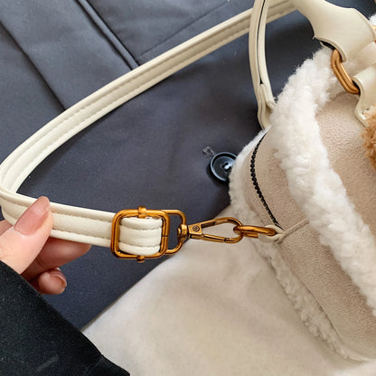 2024 Winter Lamb Woolen Handbag Women's Bag Designer Plush Handbag Fashion Casual Shoulder Messenger Bag Female Square bolsas