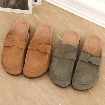 Smile Summer Fashion Women Mules Cork Clogs Slippers New Men Suede Clogs Slippers Outdoor Beach Sandals Nonslip Home Shoes Women