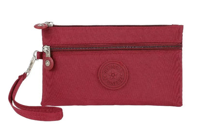 Nylon Solid Color Long Short Bank ID Credit Card Wallet Coin Keys Bags Purse Earphone Storage Bag Purse Pouch Double Zipper